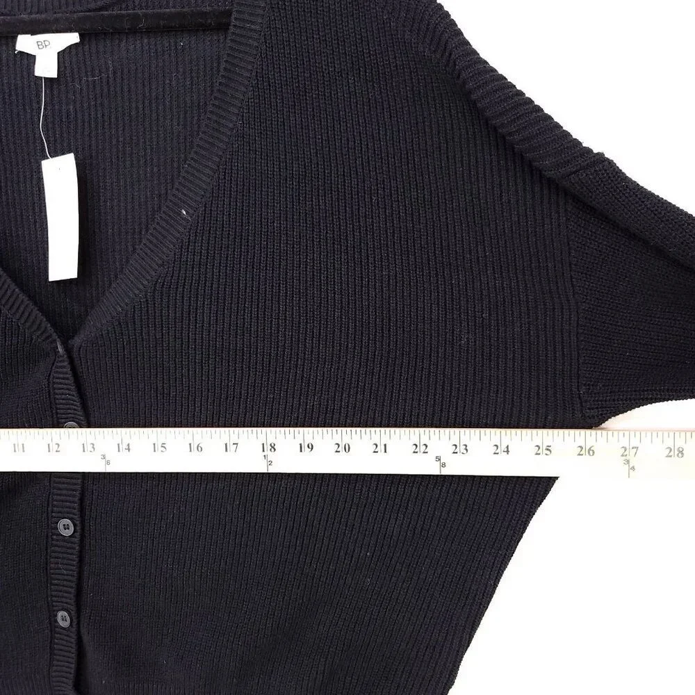 BP. Crochet Cardigan Plus Size 2X Black Button Up Cropped Long Sleeve - Picture 7 of 13